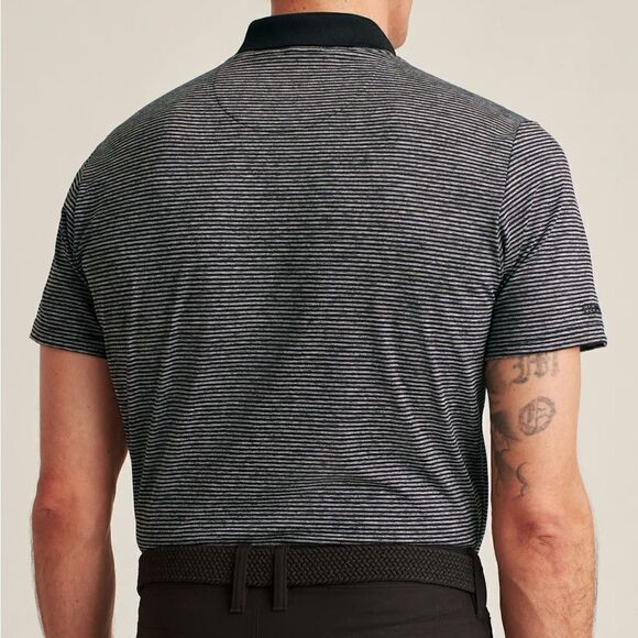 BONOBOS Black and Gray Striped Performance Golf Standard Fit Polo Shirt Sz M - Picture 3 of 14